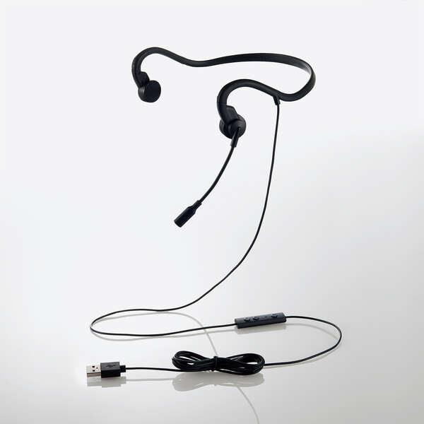 骨伝導ヘッドセット USB-A接続 耳に入れることによる蒸れや疲労から耳を開放し快適に装着できるオープンイヤータイプ: HS-BC05UBK｜zettaplace｜02