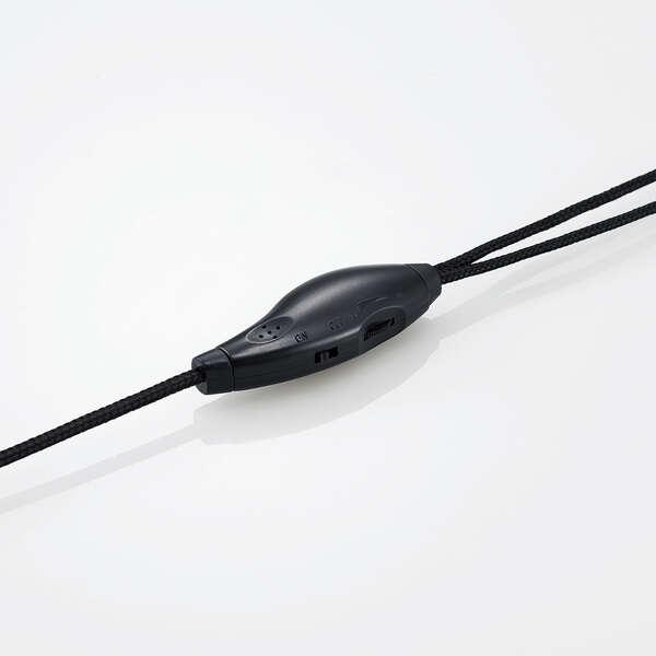 ヘッドセット 両耳タイプ USB-A接続 持ち運びに便利な折りたたみ式。髪型を気にせず装着できるネックバンドタイプ: HS-NB06UBK｜zettaplace｜07