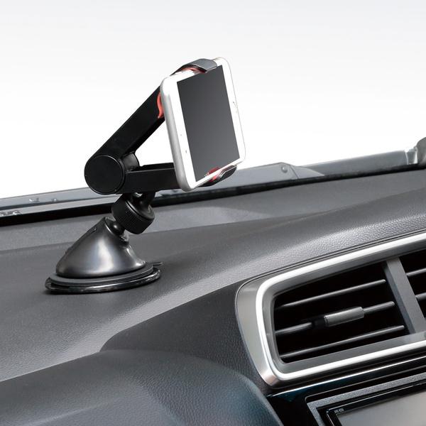 車載クリップホルダー スマートフォンを片手で簡単に付け外しでき、車内にしっかりと設置できる強力ゲル吸盤タイプ: P-CARS05BK｜zettaplace｜05