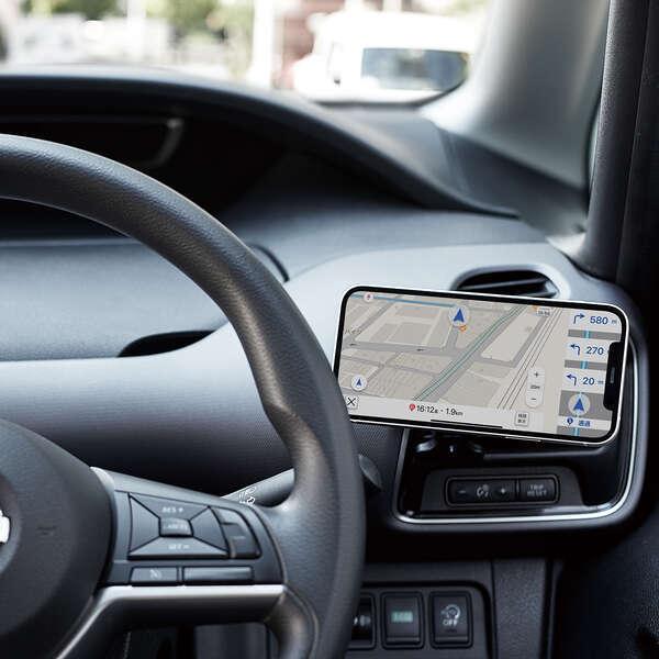 車載マグネットホルダー MagSafe対応iPhoneをマグネットで簡単に着脱 視界を邪魔しないエアコンルーバー取付タイプ: P-CARS13BK｜zettaplace｜11