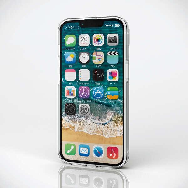iPhone14用ハイブリッドケース 側面に弾力性のあるTPU素材、背面に強じんで透明度の高いポリカーボネート素材を使用: PM-A22AHVCKCR｜zettaplace｜04