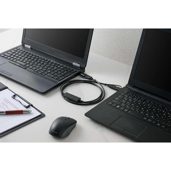 USB Type-C変換アダプター付きリンクケーブル USB3.0対応 PC同士をケーブルで繋げるだけでデータの引っ越しがスムーズ: UC-TV8BKの画像