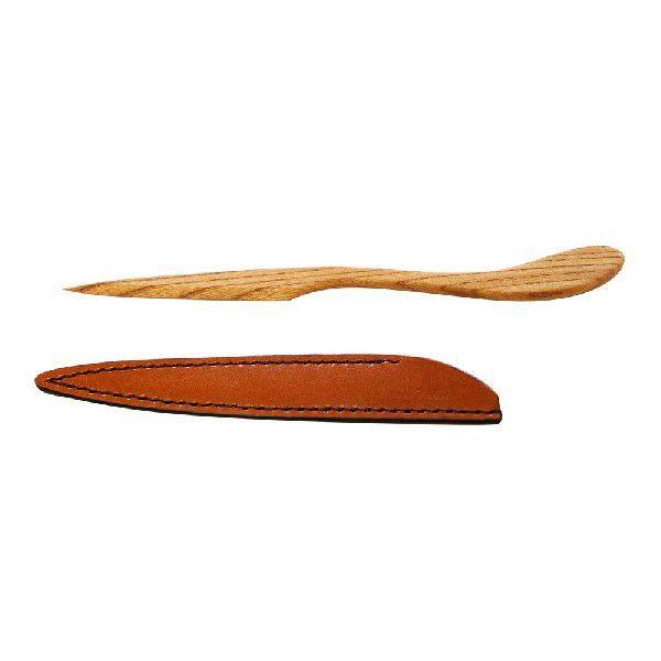 木製ペーパーナイフ 壱型 栃木レザー 日本製「CAME's House」 本革製