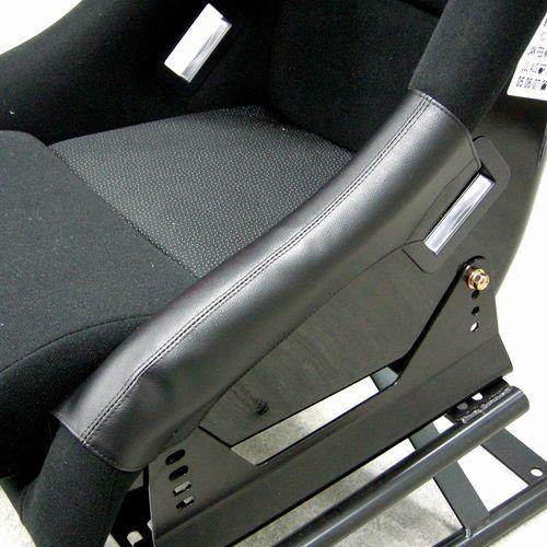 バケットシート サイドニーカバー/左側 REV用/ブラックステッチ 「RAC」 「ネコポスOK」 RASNCREVLHBKモタスポと雑貨の