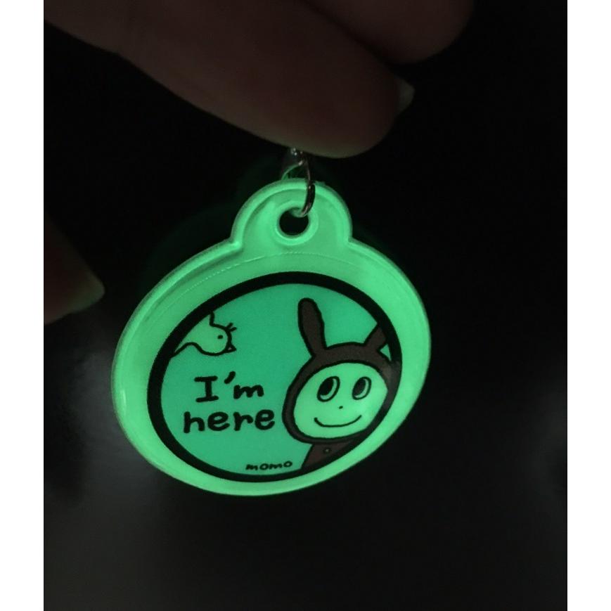 momo さんデザイン 蓄光反射キーホルダー リフレクター ストラップ