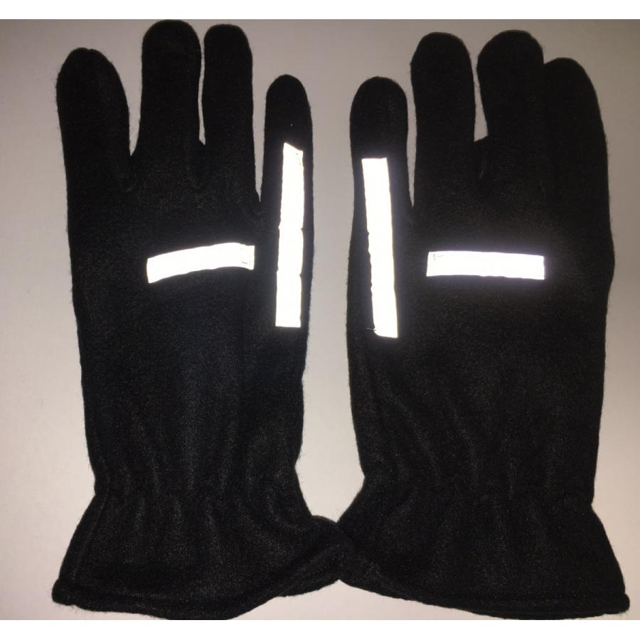 反射 交通安全 ブラック フリース 手袋 リフレクター グローブ