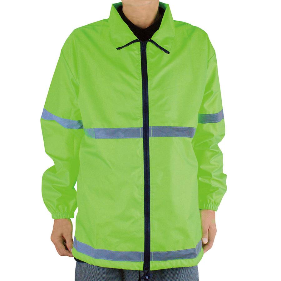 グリーンウィンドブレーカー 反射ストライプ付き グリーンウィンドブレーカー 反射ストライプ付き グリーン