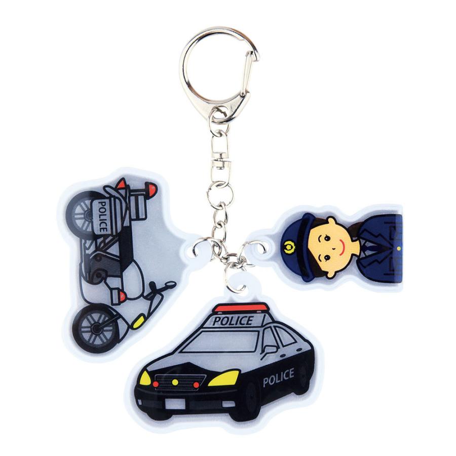 新品同様 100個セット 反射コンビネーション リフレクター パトカー 警察官 キーホルダー Cisama Sc Gov Br