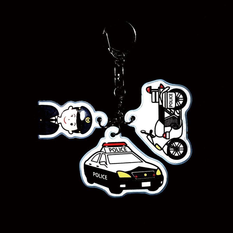 新品同様 100個セット 反射コンビネーション リフレクター パトカー 警察官 キーホルダー Cisama Sc Gov Br