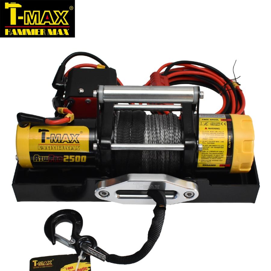 T-MAX ポータブル 電動ウインチ 12V 2500LBS ATWPRO SNOW オフロード