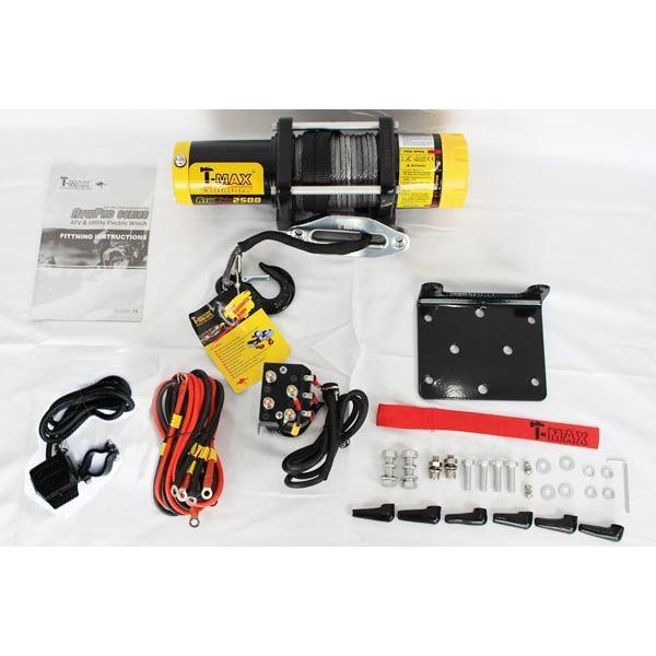 T-MAX 電動ウインチ 12V 2500LBS ATWPRO ダイニーマロープ T-MAX 電動ウインチ 12V 2500LBS ATWPRO ダイニーマロープ