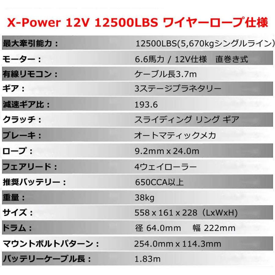 T-MAX 電動ウインチ 12V 12500LBS X-Power TMAX ティーマックス T-MAX 電動ウインチ 12V 12500LBS X-Power TMAX ティーマックス