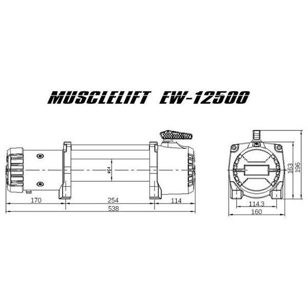 マッスルリフト MuscleLift 12V 12500LBS 電動ウインチ マッスルリフト MuscleLift 12V 12500LBS 電動ウインチ