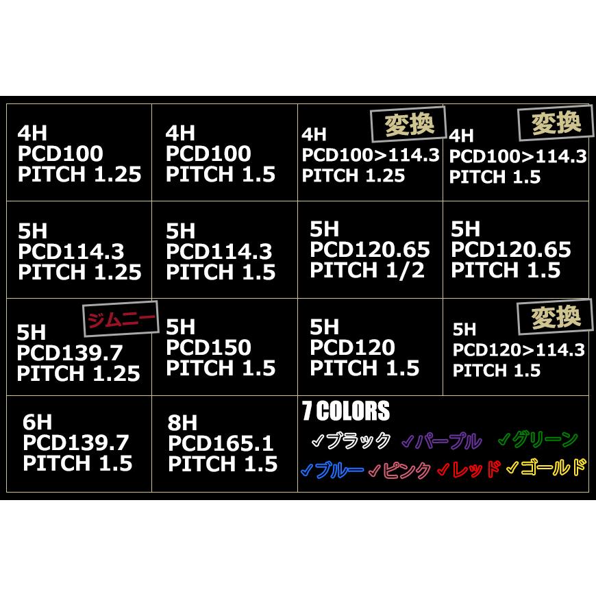 4H100→114.3変換 ワイドトレッドスペーサー 2枚組 1.25 25mm 黒　ワイトレ｜zeus-shopping｜07