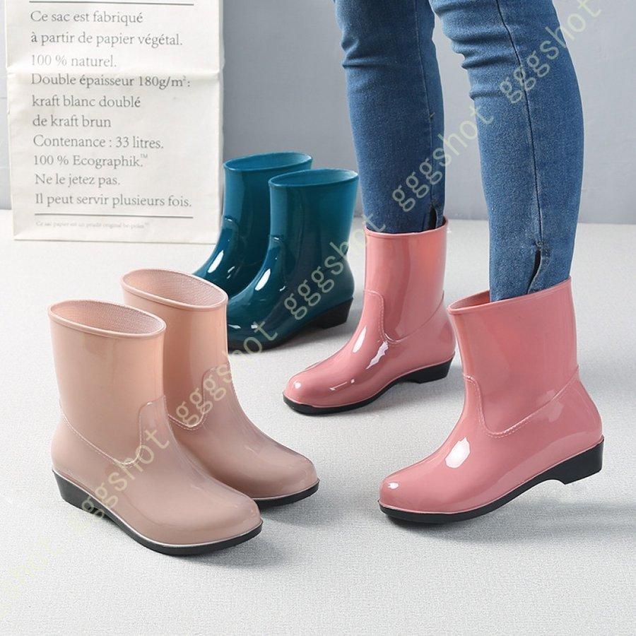 レインシューズ レディース レインブーツ 女性 ショート 撥水 無地 オシャレ 完全防水 雨靴 防水シューズ 梅雨対策 晴雨兼用 日常着 滑り止め 防水 耐滑 通勤 Kic9yjpbkg Godawaripowerispat Com