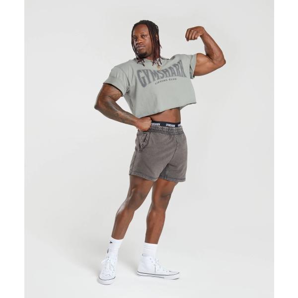 ジムシャーク　ブラトップとショートパンツセット ジムシャーク ハーフパンツ メンズ 太もも丈 ベリーショート ボディ