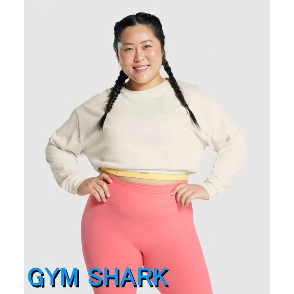 ジムシャーク スウェットシャツ レディース クロップ丈 スポーツ スウェットトップ オーバーサイズ クロップド スウェットシャツ フィジーク レディース ジム