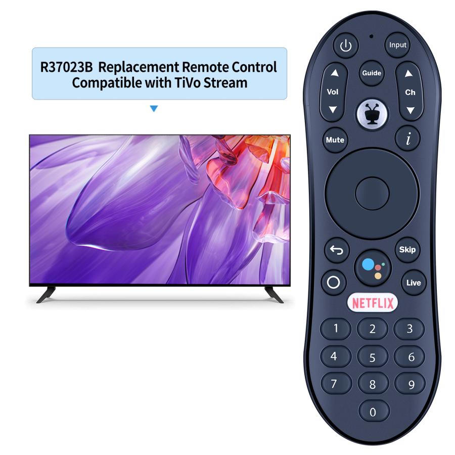 AVTVA R37023B TiVo 用の 音声リモコン Stream 4K RA2400 ライブTV URC37023BA00 音声リモート ...