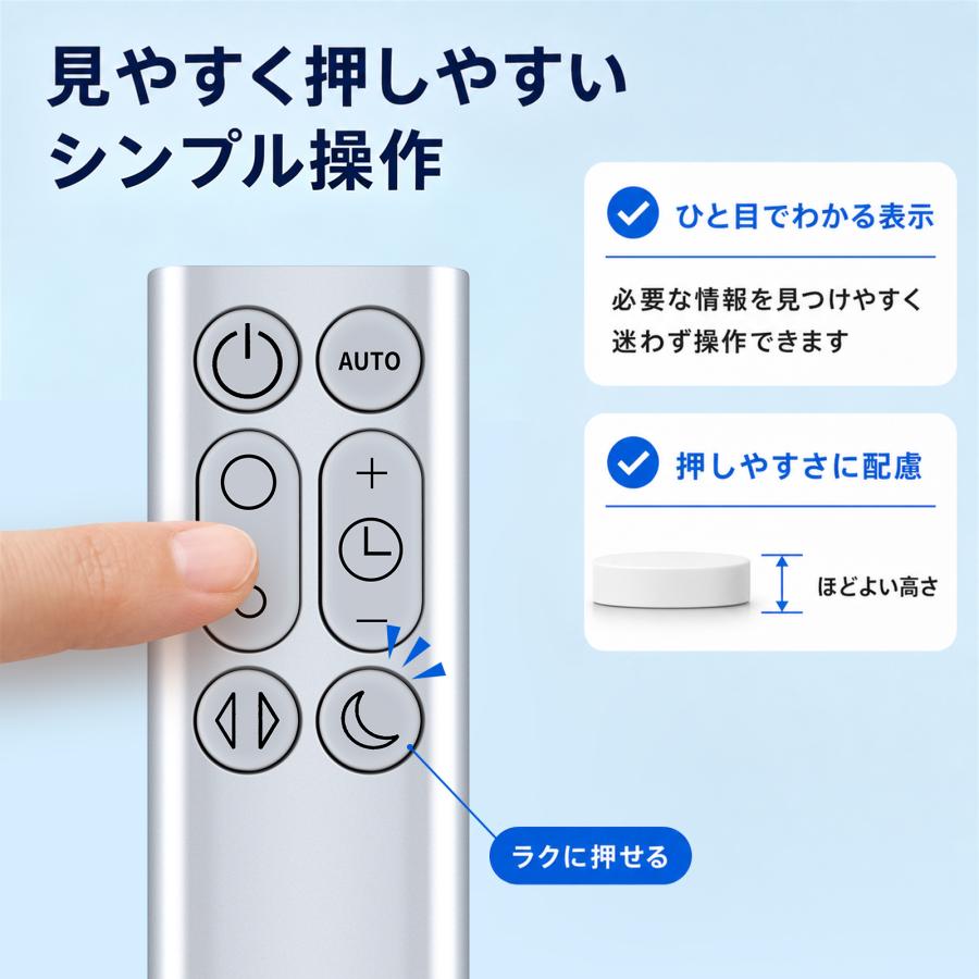 AVTVA DP01 DP03 TP02 TP03 ダイソン用の交換用リモコン 暖房・冷房