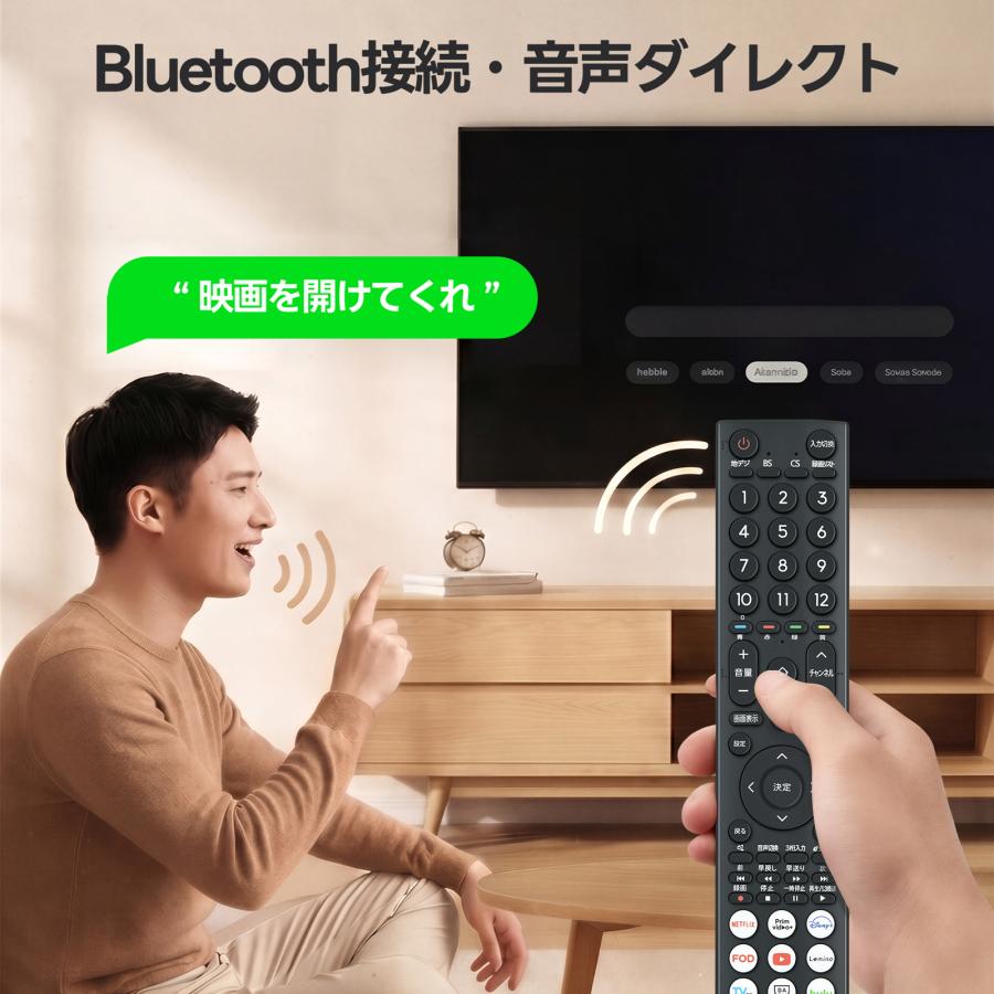 AVTVA ERF3C46H Hisense ハイセンス用のテレビリモコン 音声機能付き