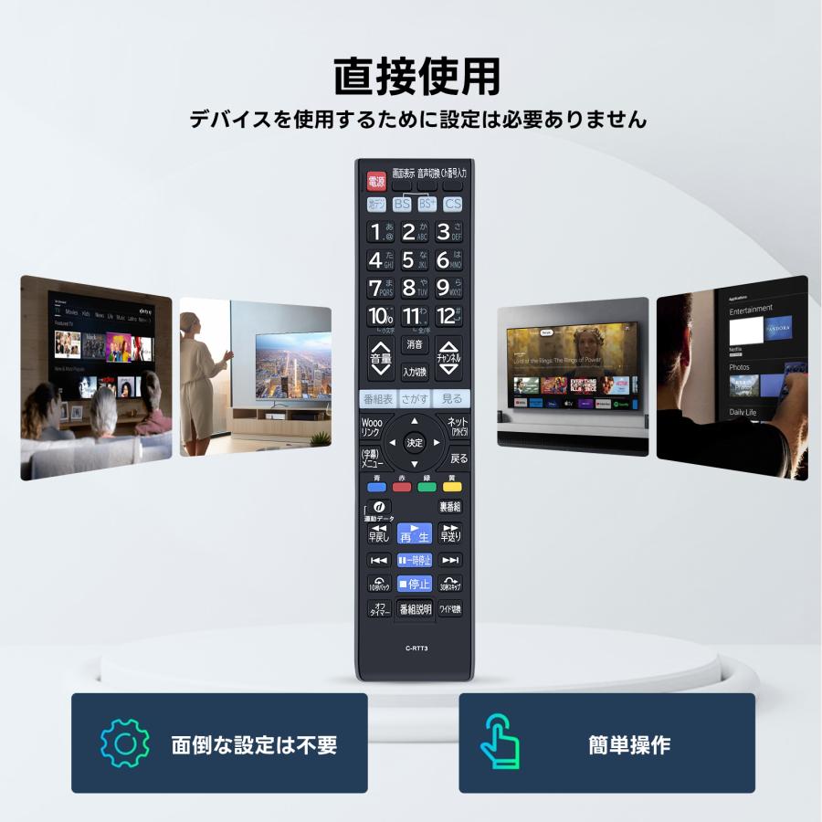 AVTVA C-RTT3 HITACHI 用の テレビリモコン C-RT3 L19-H07 L19-H07B