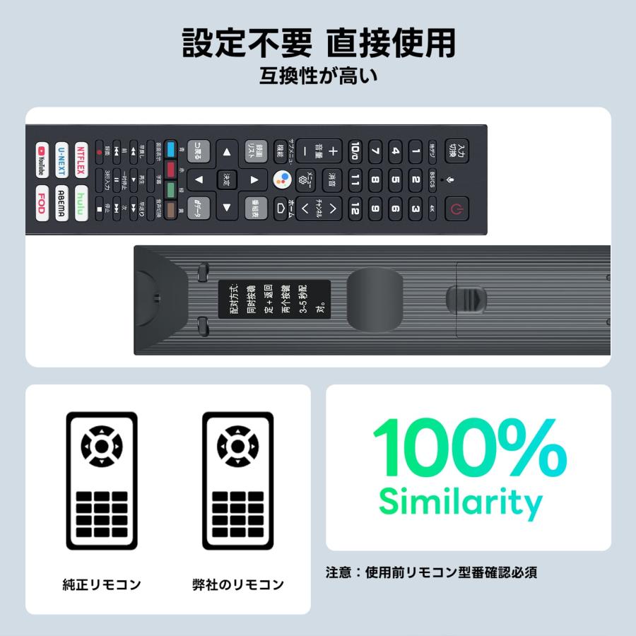 AVTVA テレビリモコン RC610JJR2 for TCL スマートテレビ用リモン 音声
