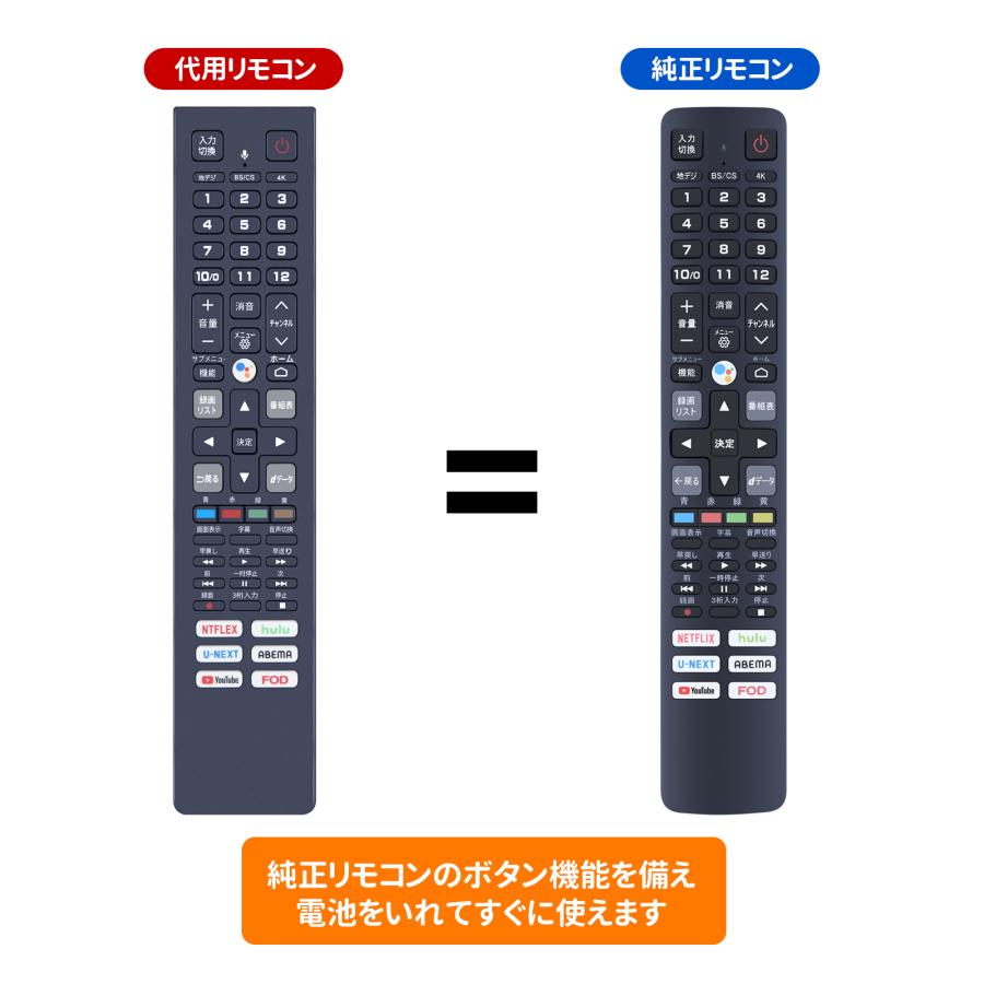 AVTVA RC610JJR3 TCL テレビリモコン スマートテレビ 音声機能付き