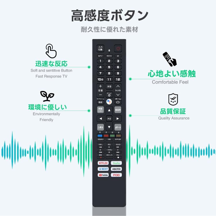 AVTVA RC610JJR4 TCL テレビリモコン スマートテレビ 音声機能付き TCL