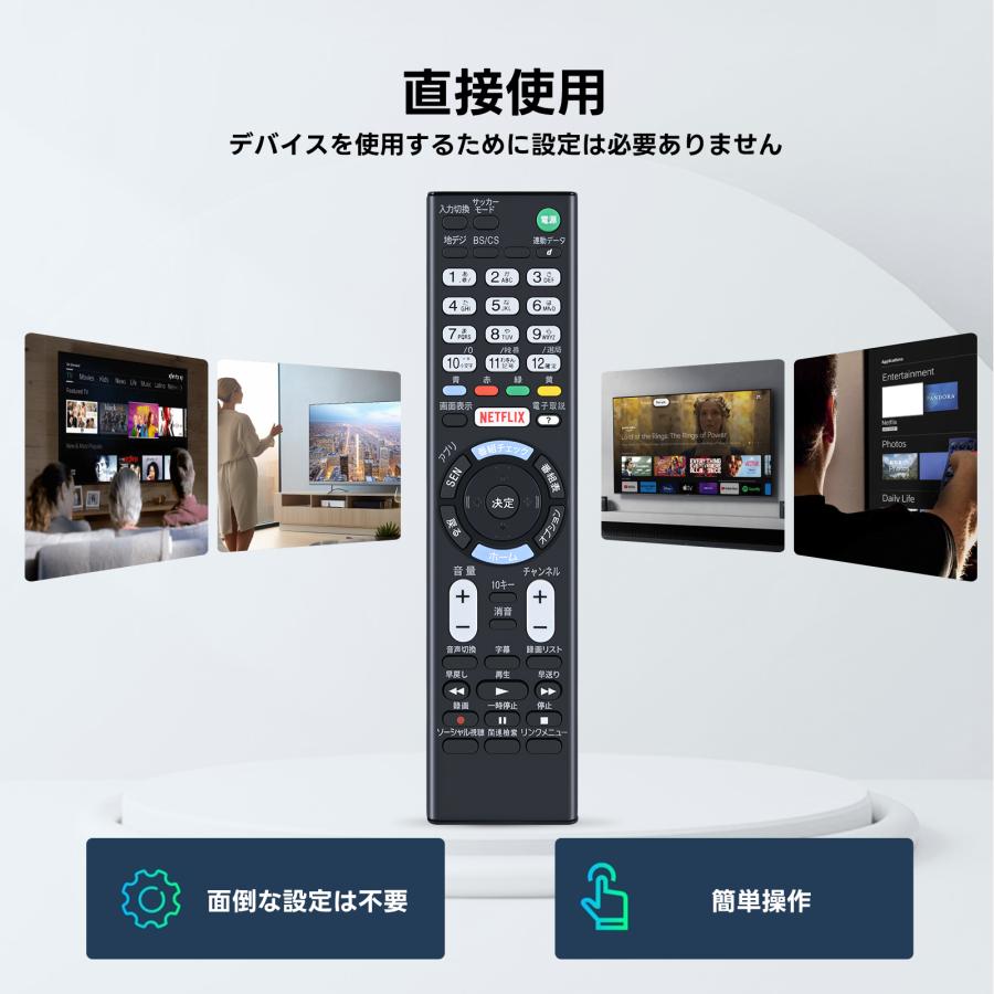 AVTVA RMT-TX102J ソニー 用の テレビリモコン KJ-32W700C KJ-32W730C