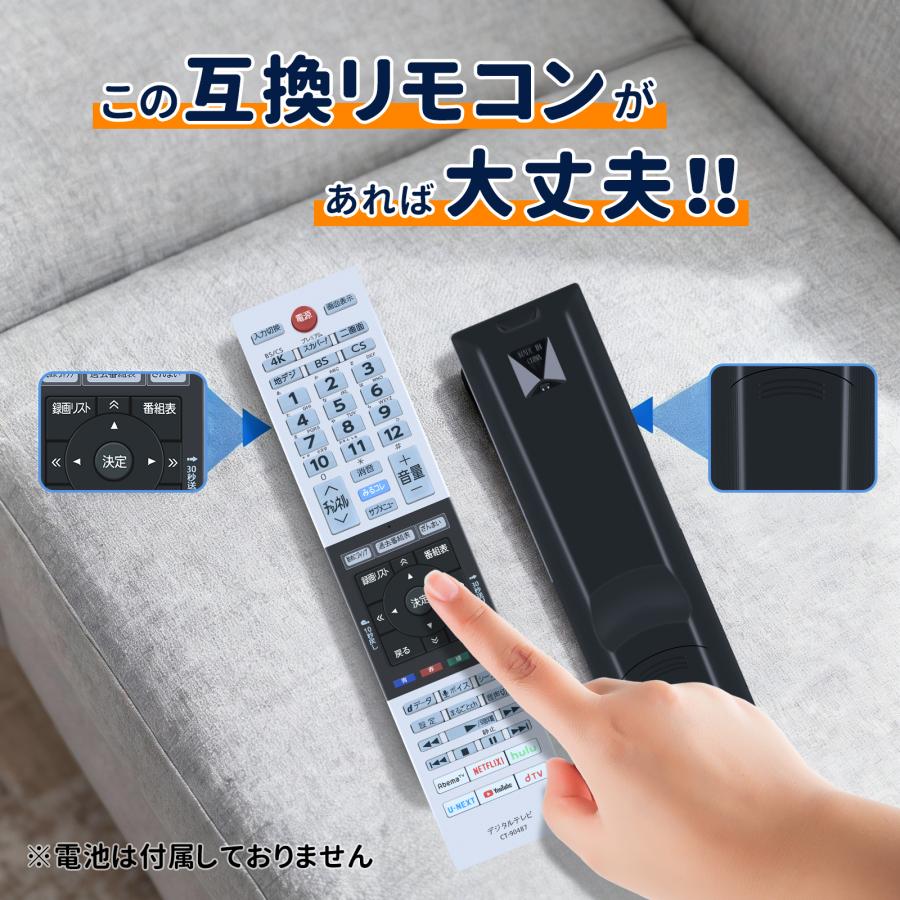 わったー AVTVA 東芝 CT-90487 TOSHIBA 用の テレビ リモコン レグザリモコン