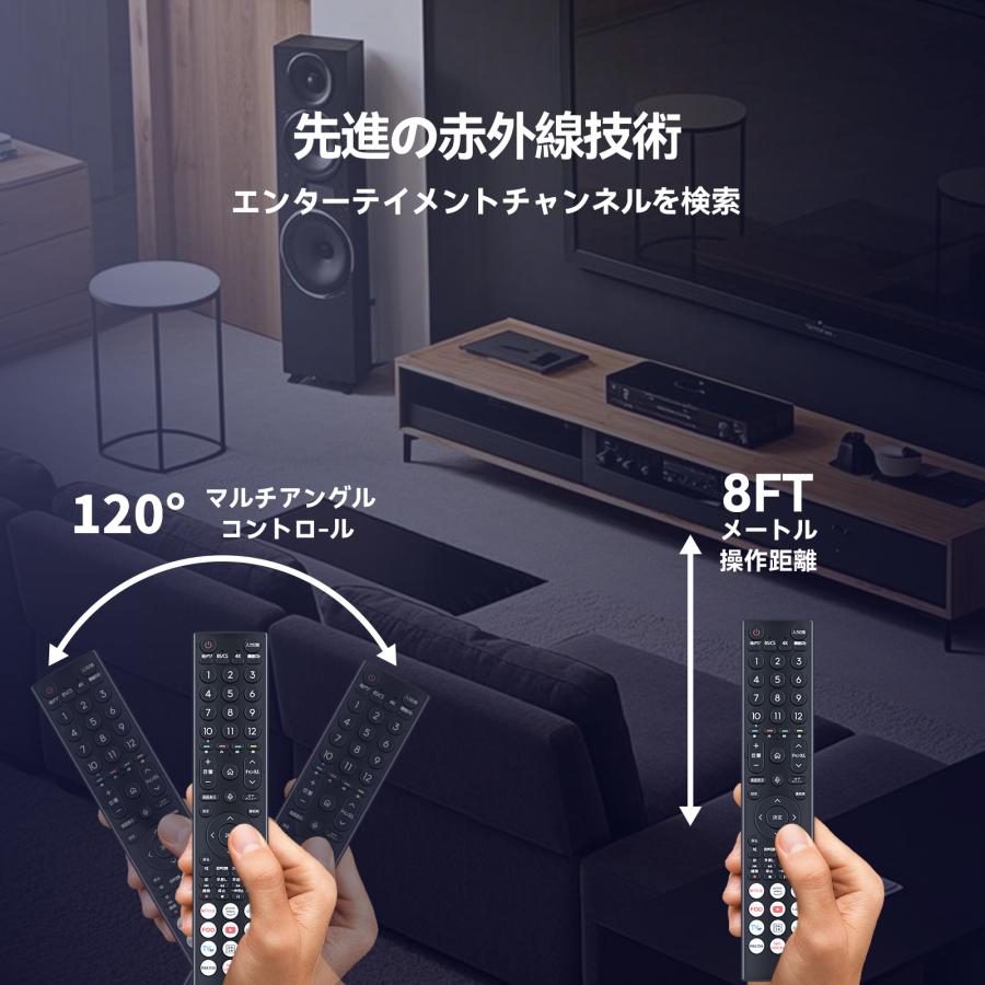 AVTVA ERF3D46H Hisense ハイセンス 用の テレビリモコン 音声認識機能