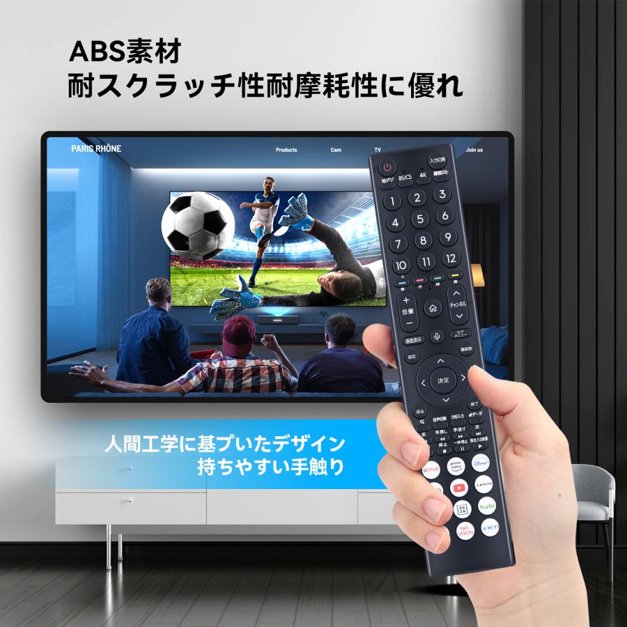 AVTVA ERF3D46H Hisense ハイセンス 用の テレビリモコン 音声認識機能