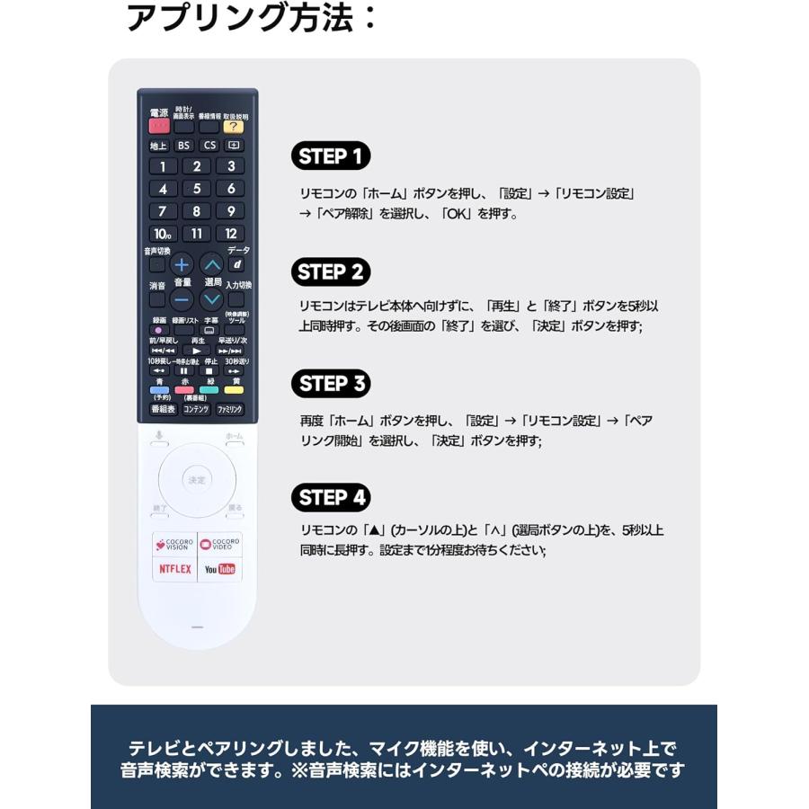 AVTVA GB320SA GB306SA SHARP シャープ用のテレビリモコン AQUOS