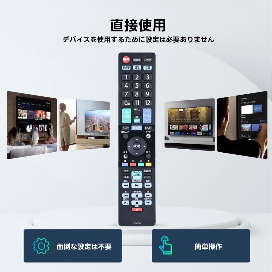 AVTVA RC-005 オリオン ORION 用の テレビリモコン 液晶テレビリモコン