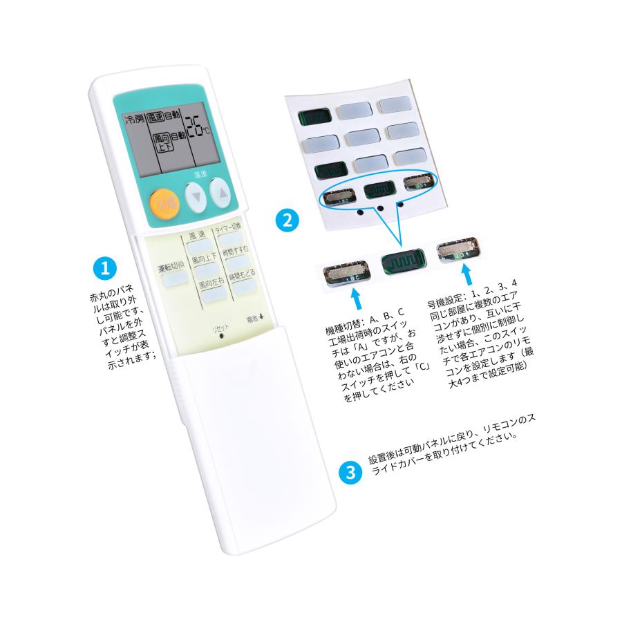 AVTVA エアコンリモコン KGSA3 (M21LLL426) 三菱用のリモコン BZ250
