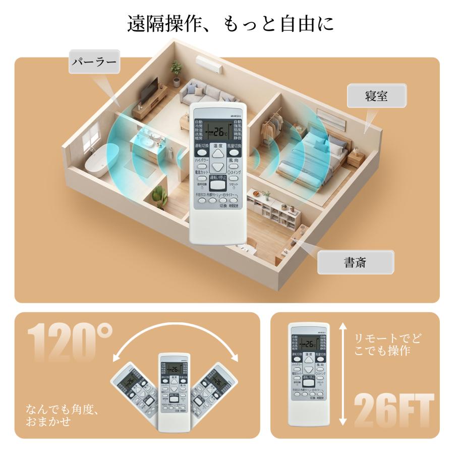 AVTVA AR-RCG1J FUJITSU 富士通用のエアコンリモコン AS-J22C-W AS