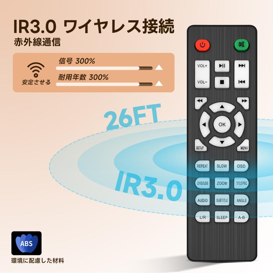 AVTVA FELEMAN DVD/CD用のミニDVDプレーヤーリモコン 再生専用モデル