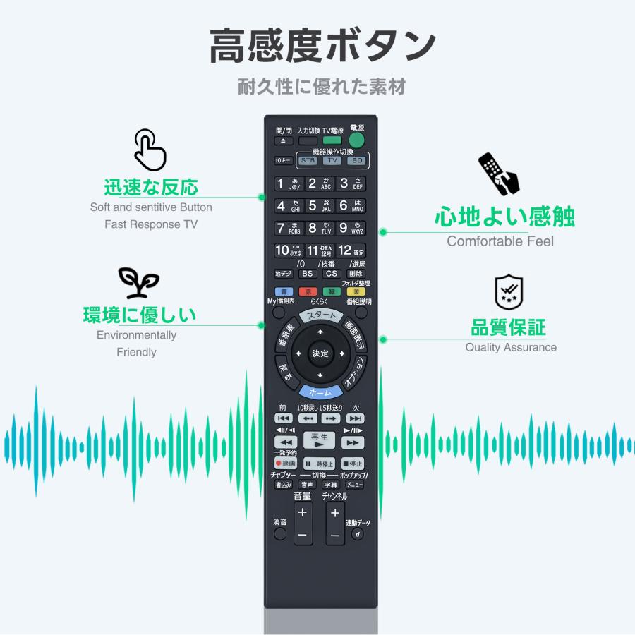 AVTVA RMT-B007J SONY 用の ブルーレイレコーダーリモコン BDZ-AT300S
