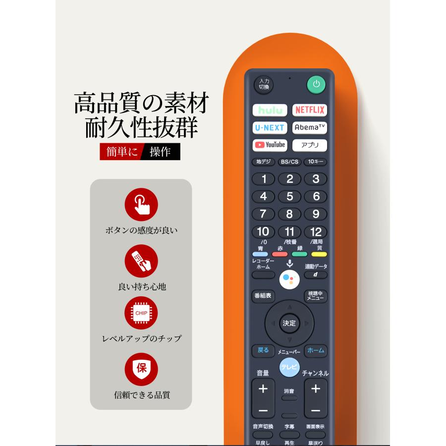 AVTVA RMF-TX400J SONY 用の テレビリモコン KJ-65X9000F KJ-55X9000F