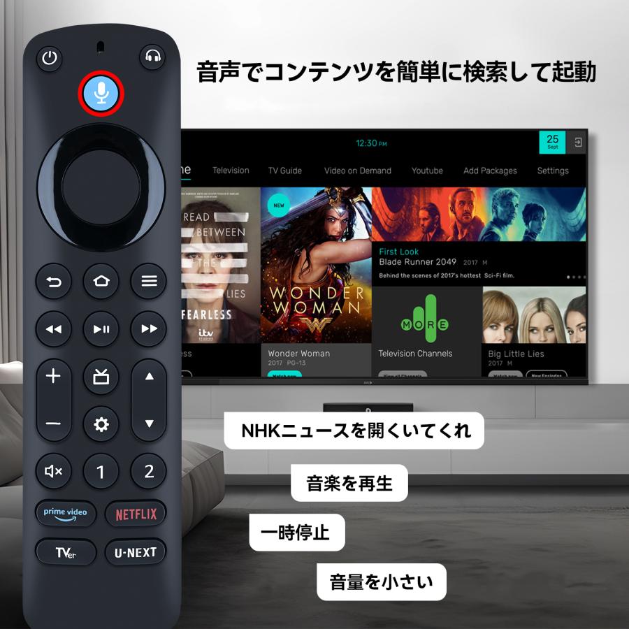 AVTVA Fire TV Stick 用の TVリモコン Alexa対応音声認識リモコン Pro