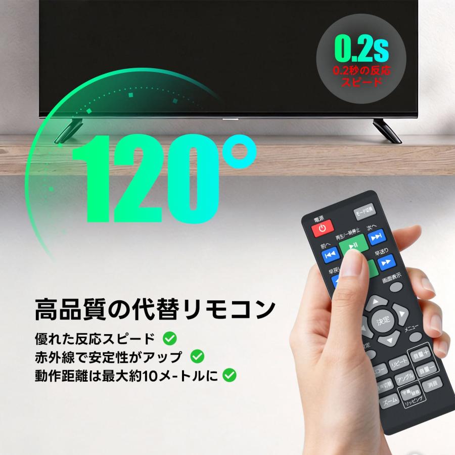 AVTVA 山善 YAMAZEN用のDVDプレーヤーリモコン ポータブルDVD