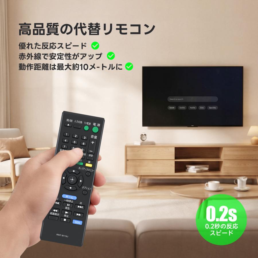 AVTVA RMT-B119J ソニー SONY用のブルーレイプレーヤーリモコン BDP