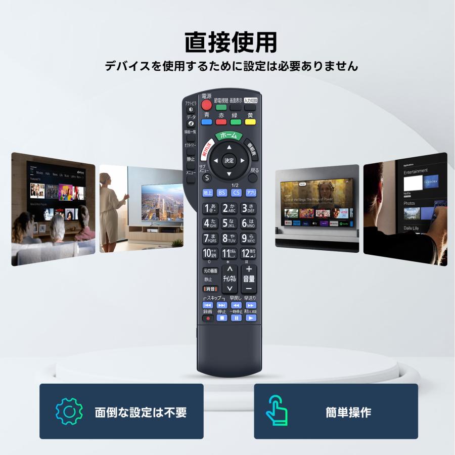 AVTVA N2QAYB001066 Panasonic 用の テレビリモコン TH-40DX600 TH