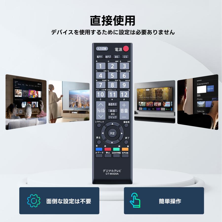 AVTVA CT-90320A 東芝 用の テレビリモコン REGZAリモコン 19A1 22A1