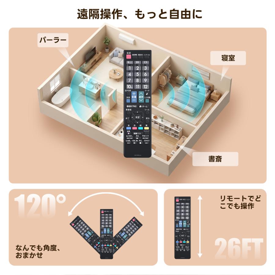 AVTVA GB130WJSA SHARP シャープ用のテレビリモコン LC-52DX3 LC-46LB3