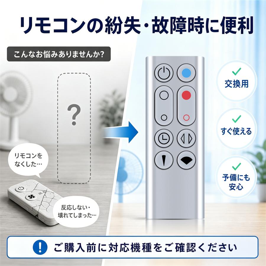 AVTVA HP00 HP01 ダイソン用の扇風機リモコン 空気清浄機ファン用 暖房