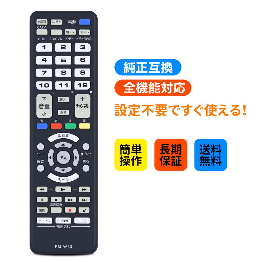 AVTVA JVCケンウッド(ビクター) 用の リモートコントローラー(ブラック