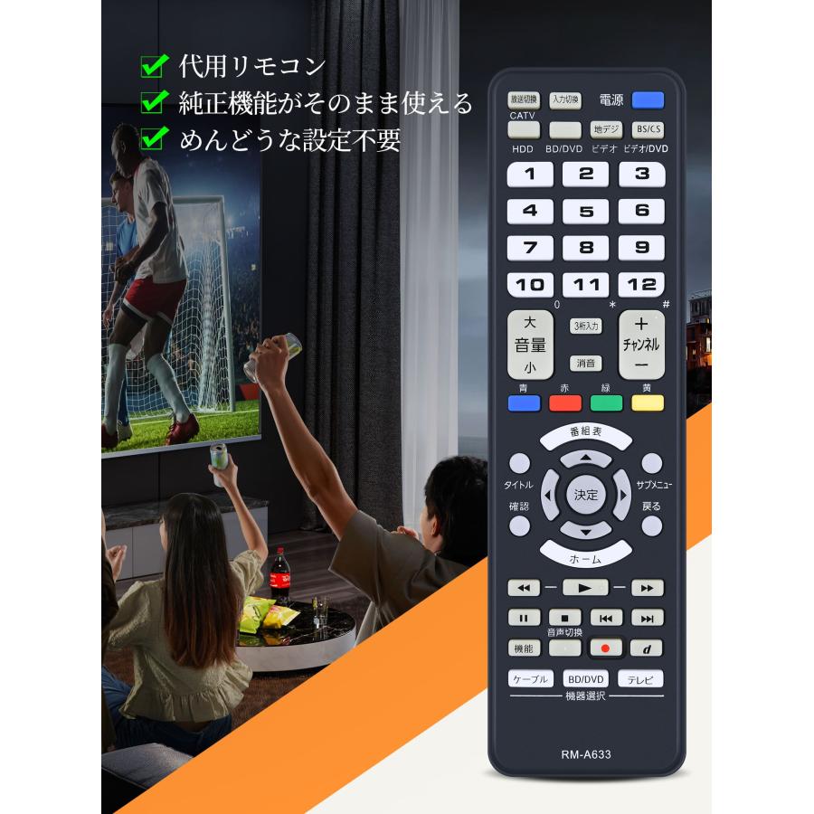 AVTVA JVCケンウッド(ビクター) 用の リモートコントローラー(ブラック