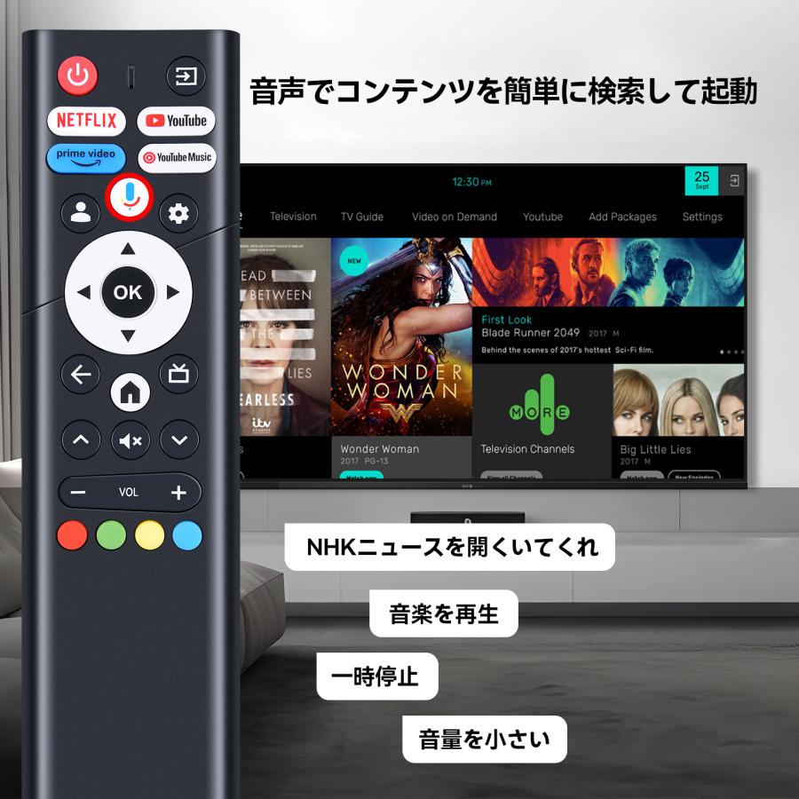 AVTVA 山善 YAMAZEN 用の テレビリモコン QRK-32TL2K QRK-40TL2K QRK