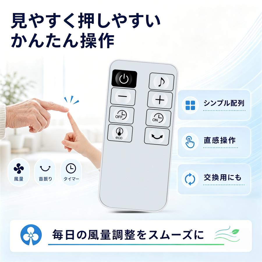 AVTVA YAMAZEN 山善用の扇風機リモコン ファンリモコン ALX-AJD30(W
